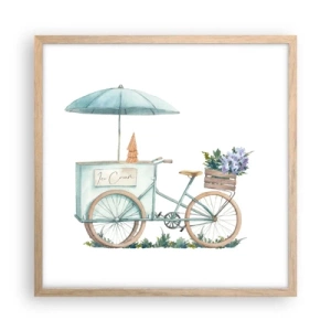 Poster în ramă de stejar deschis - O dulce amintire de vară - 50x50 cm
