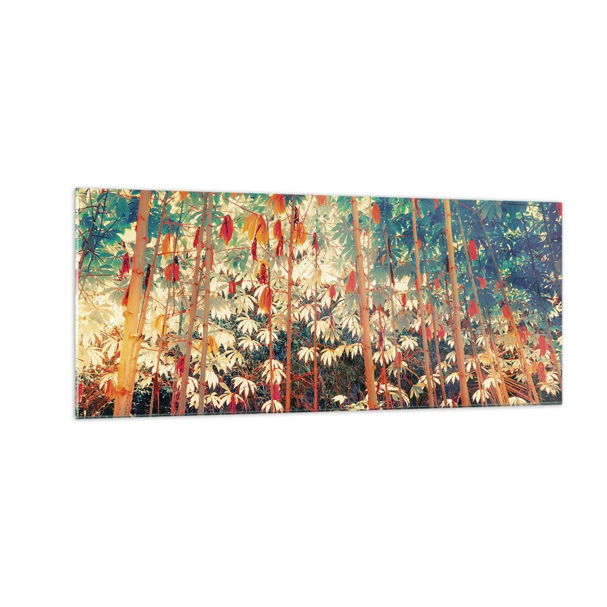 Tablou pe sticlă - Viața secretă a frunzelor - 100x40 cm
