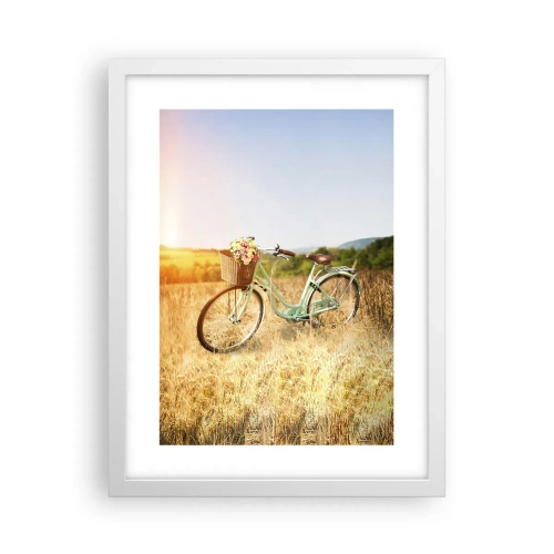 Poster în ramă albă - Mă odihnesc aici un pic - 30x40 cm