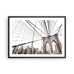 Poster în ramă neagră - Catedrala din New York - 70x50 cm