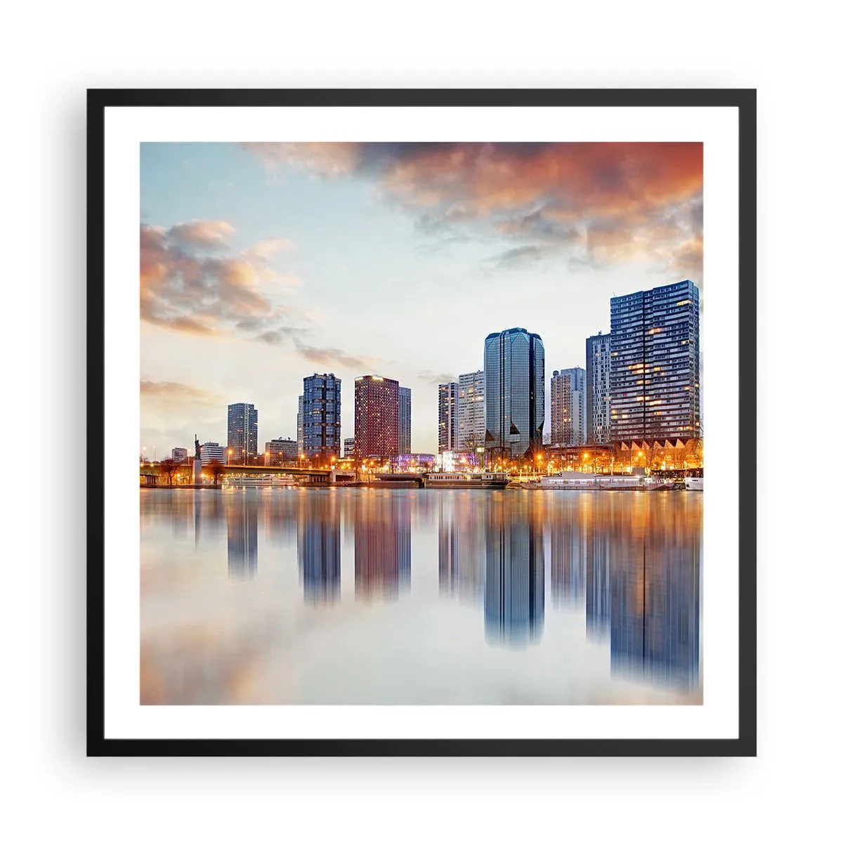 Poster în ramă neagră - Calmul monumental al Parisului - 60x60 cm