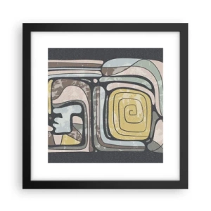 Poster în ramă neagră - Abstracție în spirit precolumbian - 30x30 cm