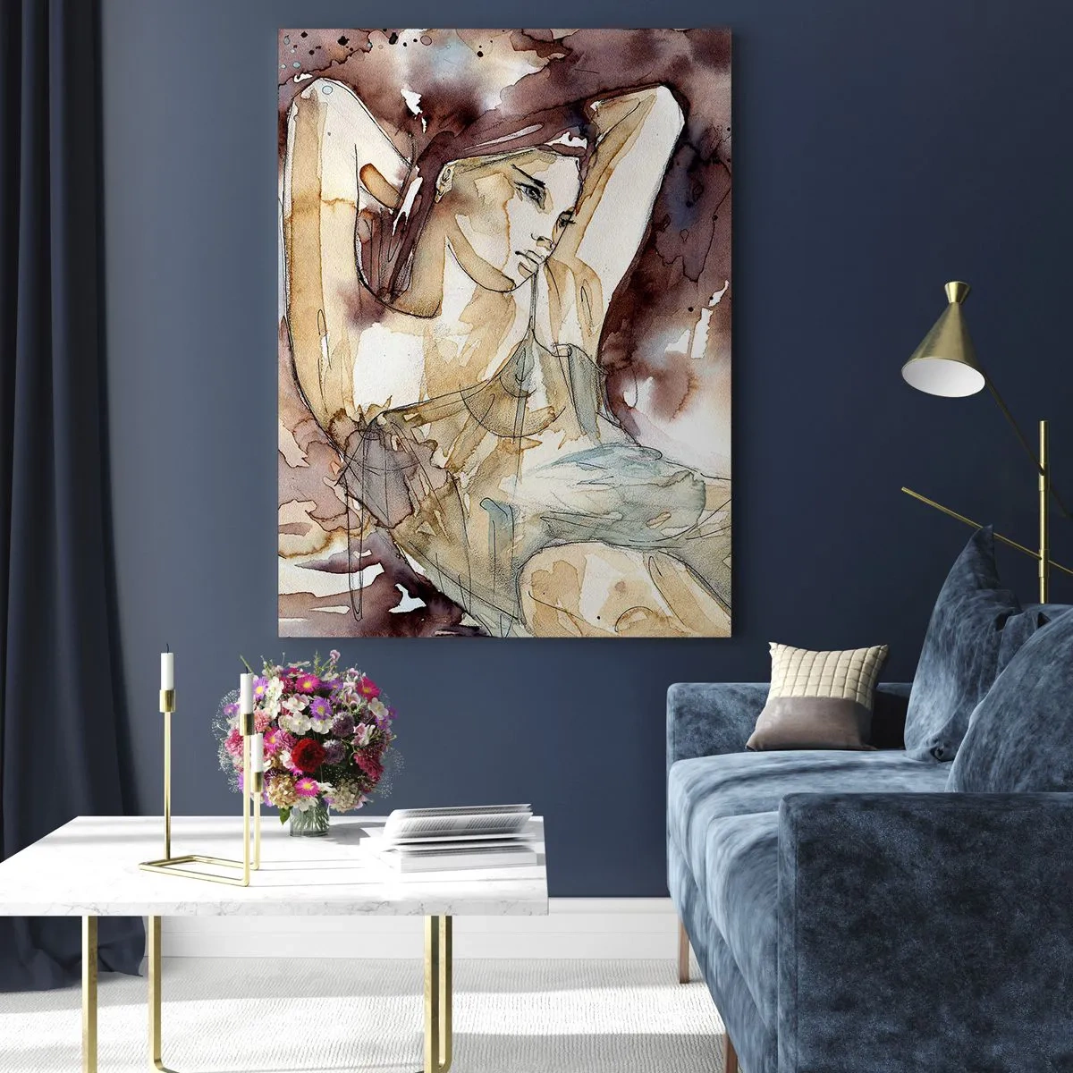 Tablou pe sticlă - Într-o dispoziție mov deschis - 50x70 cm