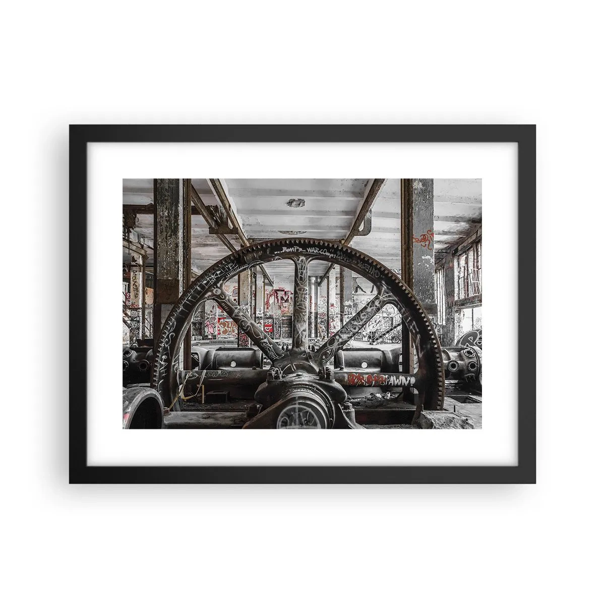 Poster în ramă neagră - Viața secretă a unei fabrici - 40x30 cm