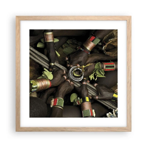 Poster în ramă de stejar deschis - Împreună - 40x40 cm