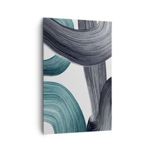 Tablou pe pânză - Trasee de smarald și negru - 80x120 cm