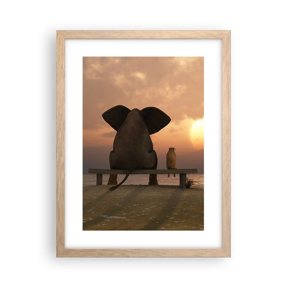 Poster în ramă de stejar deschis - Este bine să tăcem împreună - 30x40 cm