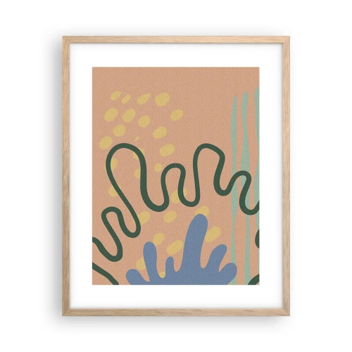 Poster în ramă de stejar deschis - Abstracție: diversitatea naturii - 40x50 cm