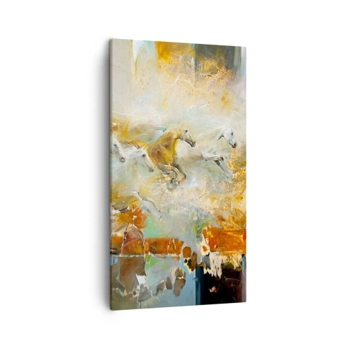 Tablou pe pânză - Galopând prin lumină - 45x80 cm