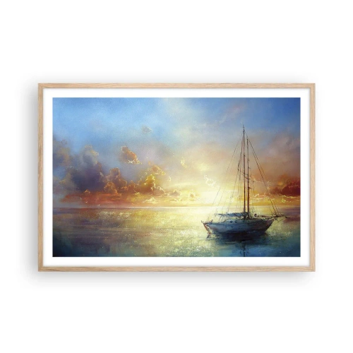 Poster în ramă de stejar deschis - Într-un golf de aur - 91x61 cm