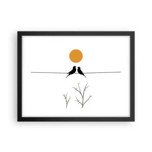 Poster în ramă neagră - Seară cu privighetori - 40x30 cm