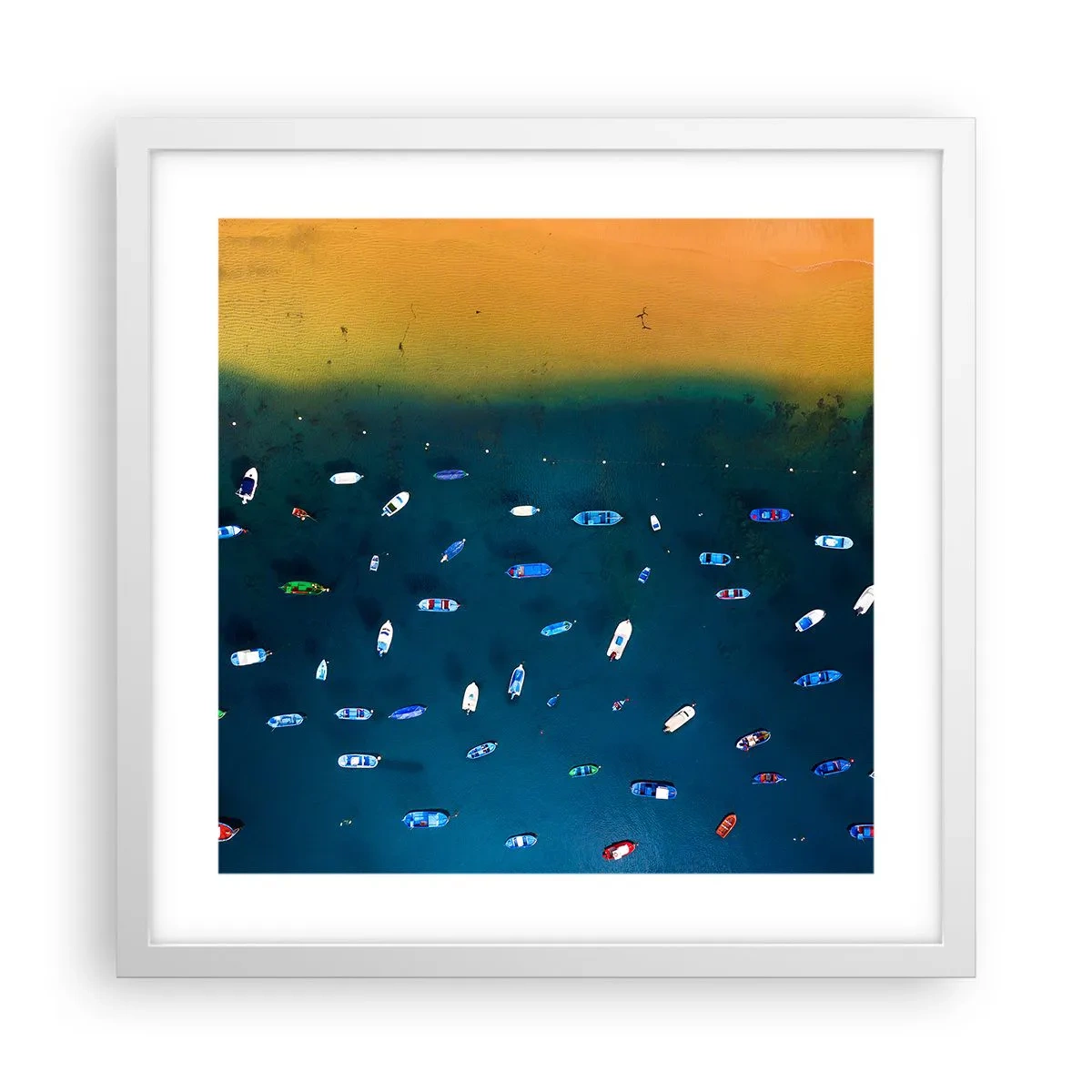 Poster în ramă albă - Joc de vacanță - 40x40 cm