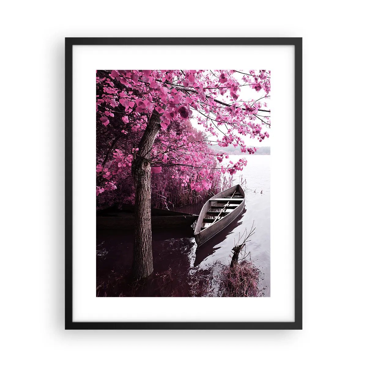 Poster în ramă neagră - În tăcerea roz - 40x50 cm