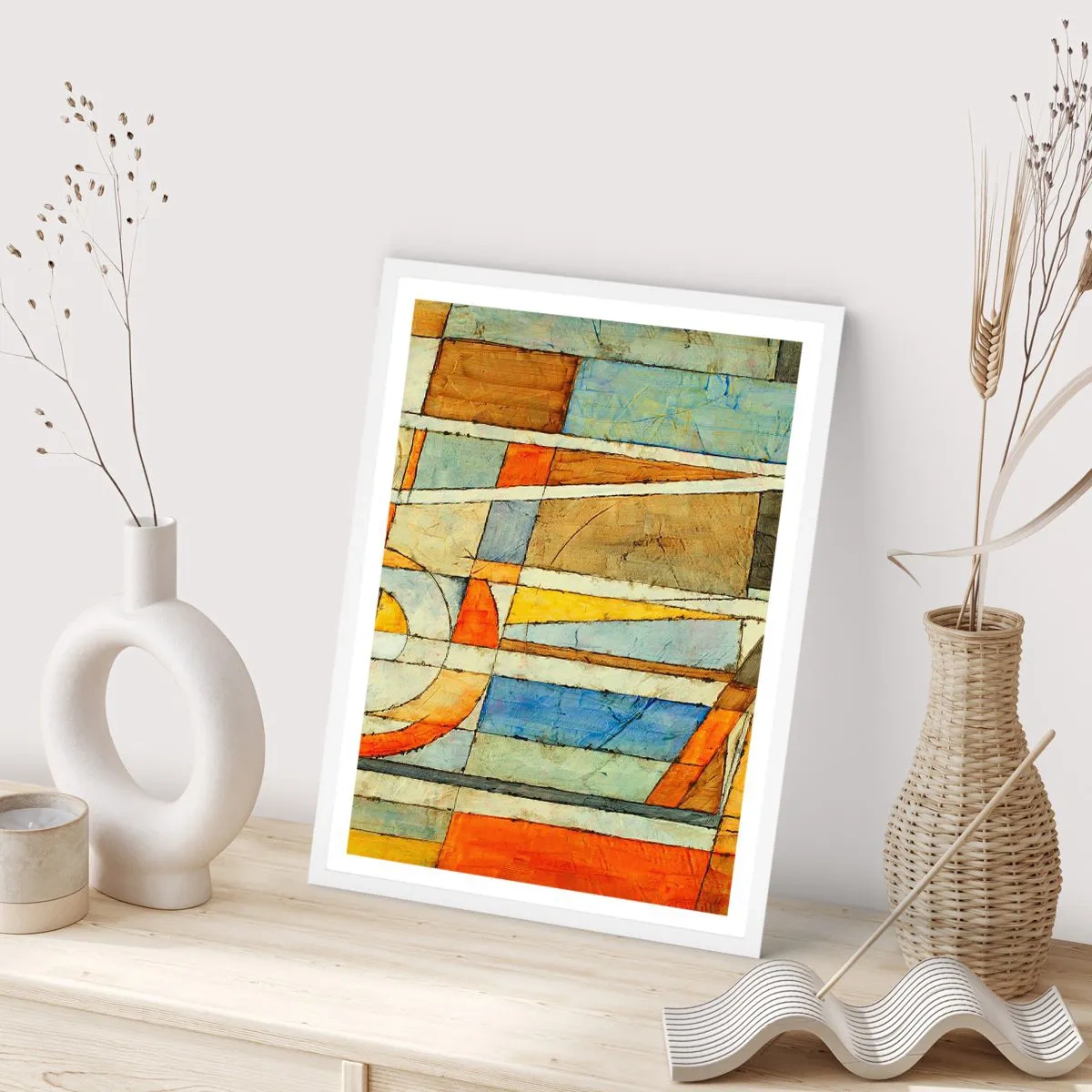 Poster în ramă albă - Cubismul în construcție - 61x91 cm