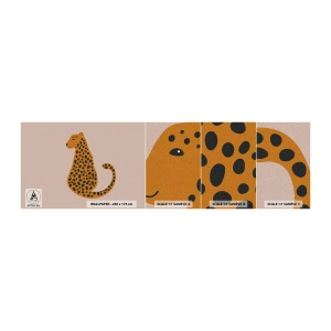 Mostră de Tapet Standard Eco - Modelul leopard este tot timpul la modă - Pentru copii, Panteră, Animale - 100x30 cm