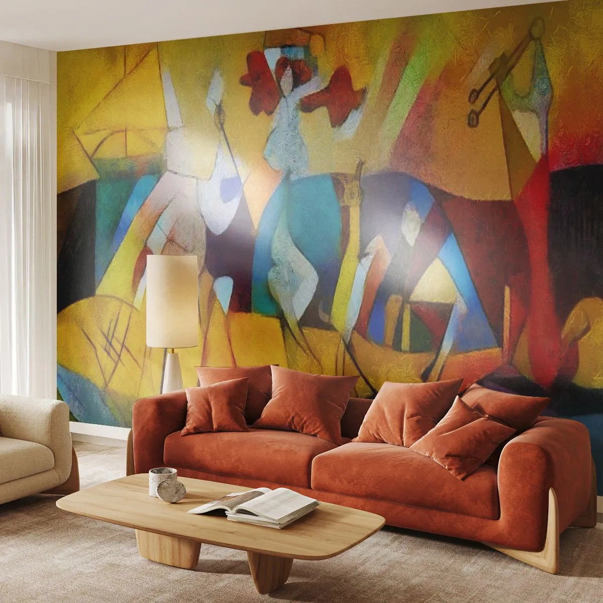 Tapet Premium Sand - Soare - viață - bucurie - Animale, Africa, Cubism - 100x70 cm