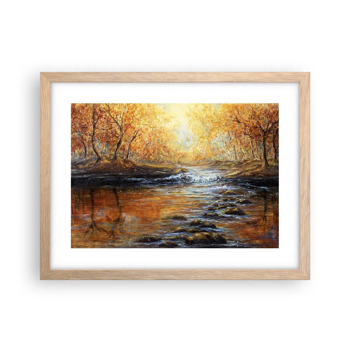 Poster în ramă de stejar deschis - Pârâul de aur - 40x30 cm