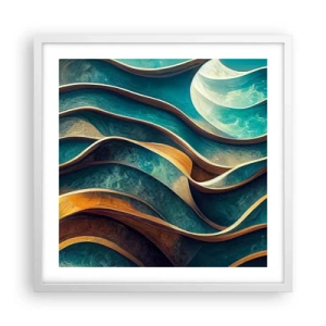 Poster în ramă albă - Meandre de albastru - 50x50 cm