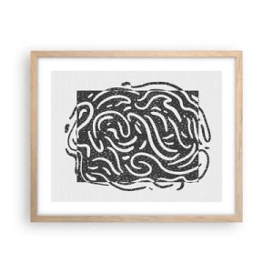 Poster în ramă de stejar deschis - Abstracție: dansul bucuriei - 50x40 cm