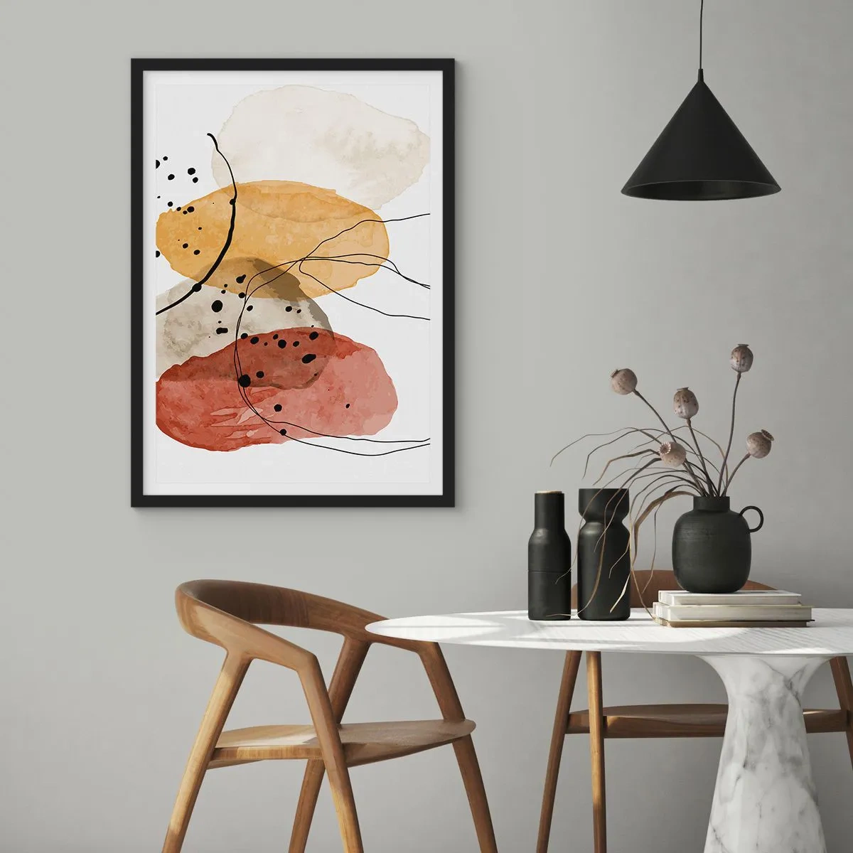 Poster în ramă neagră - Ca aerul, limpezi și ușoare - 50x70 cm