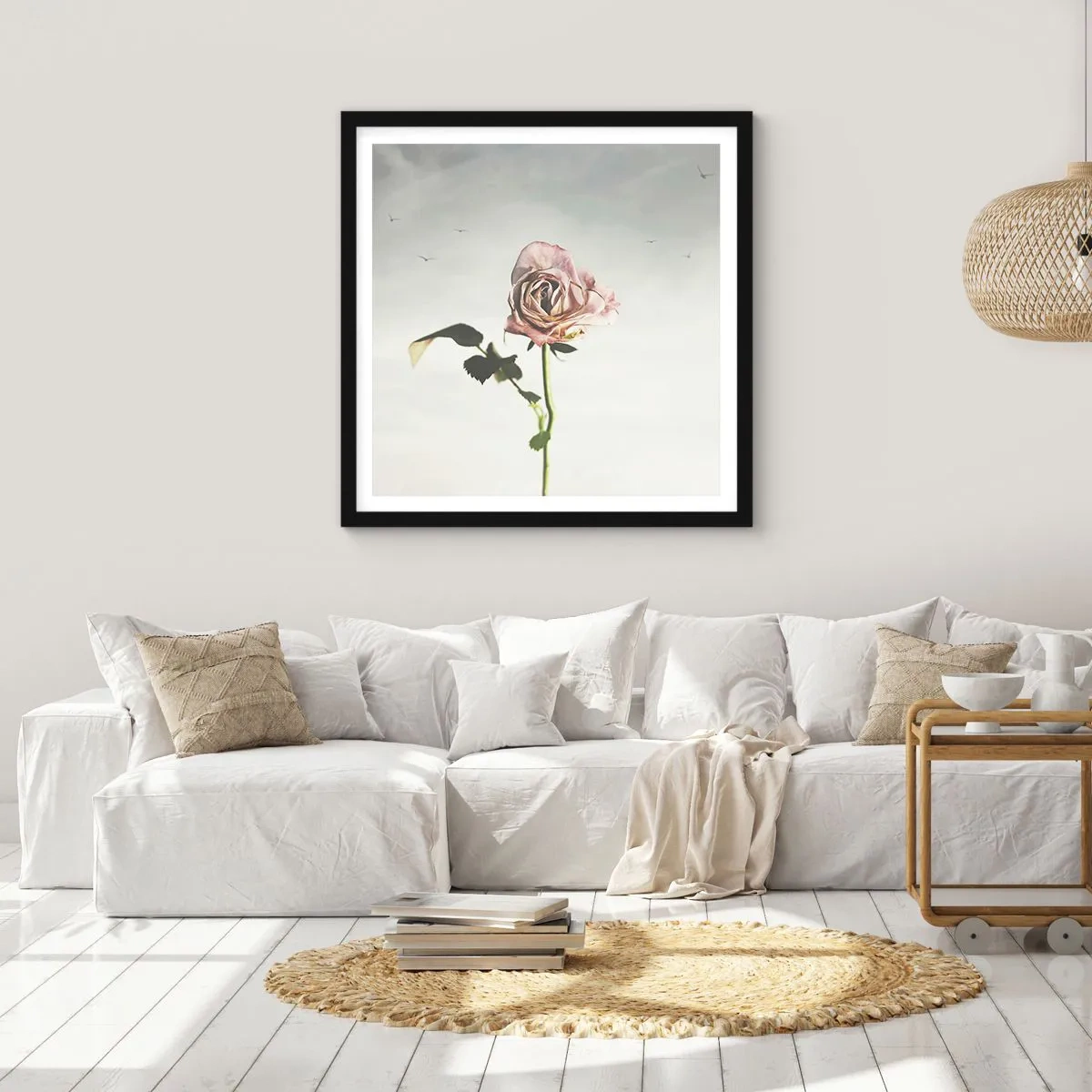 Poster în ramă neagră - Primăvara binevenită - 30x30 cm