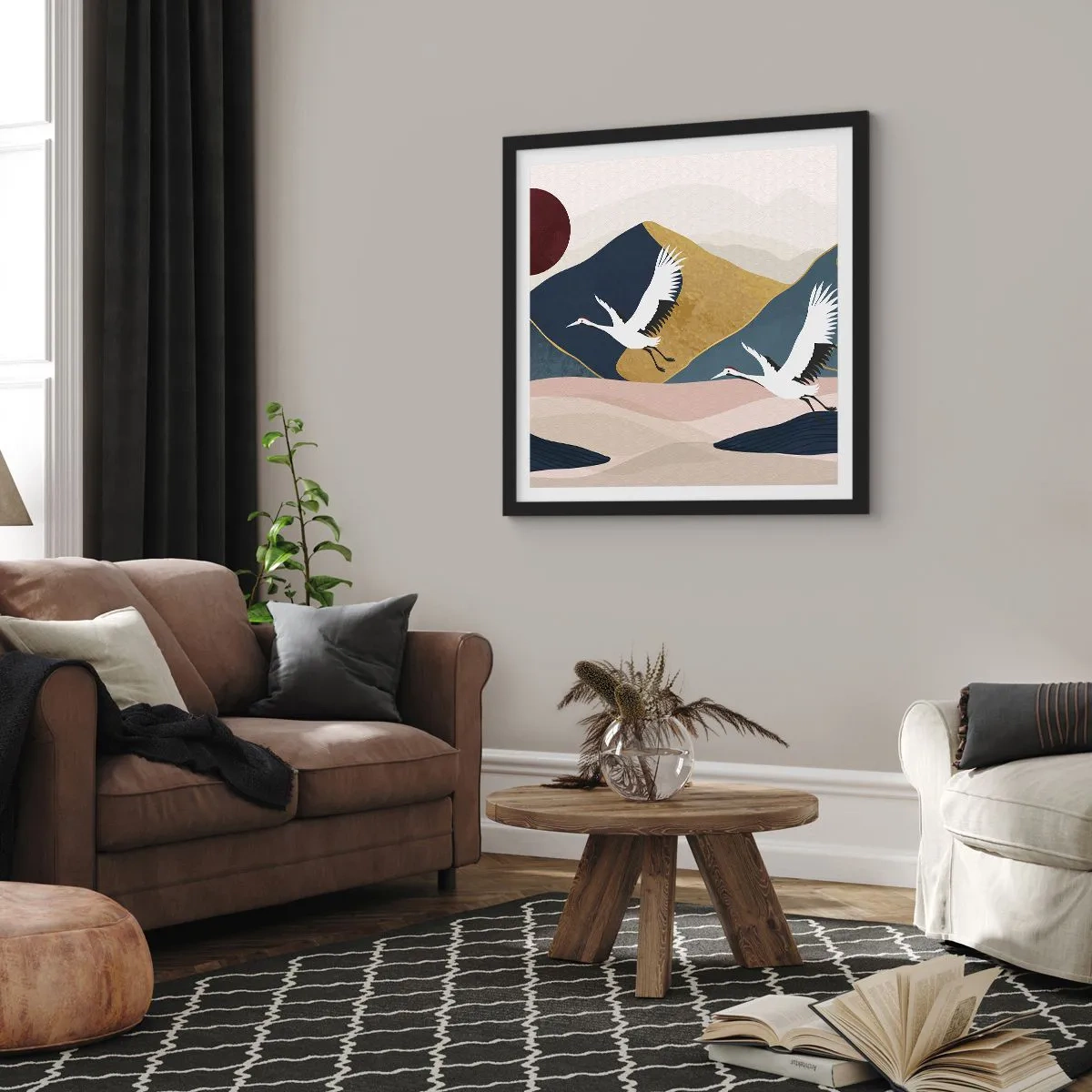 Poster în ramă neagră - Și ziua a zburat din nou - 40x40 cm