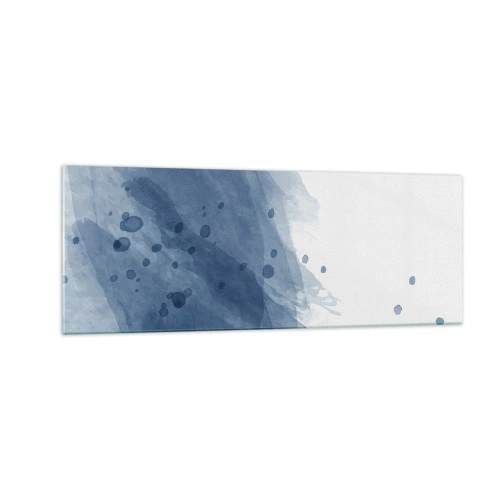 Tablou pe sticlă - Tul albastru - 140x50 cm