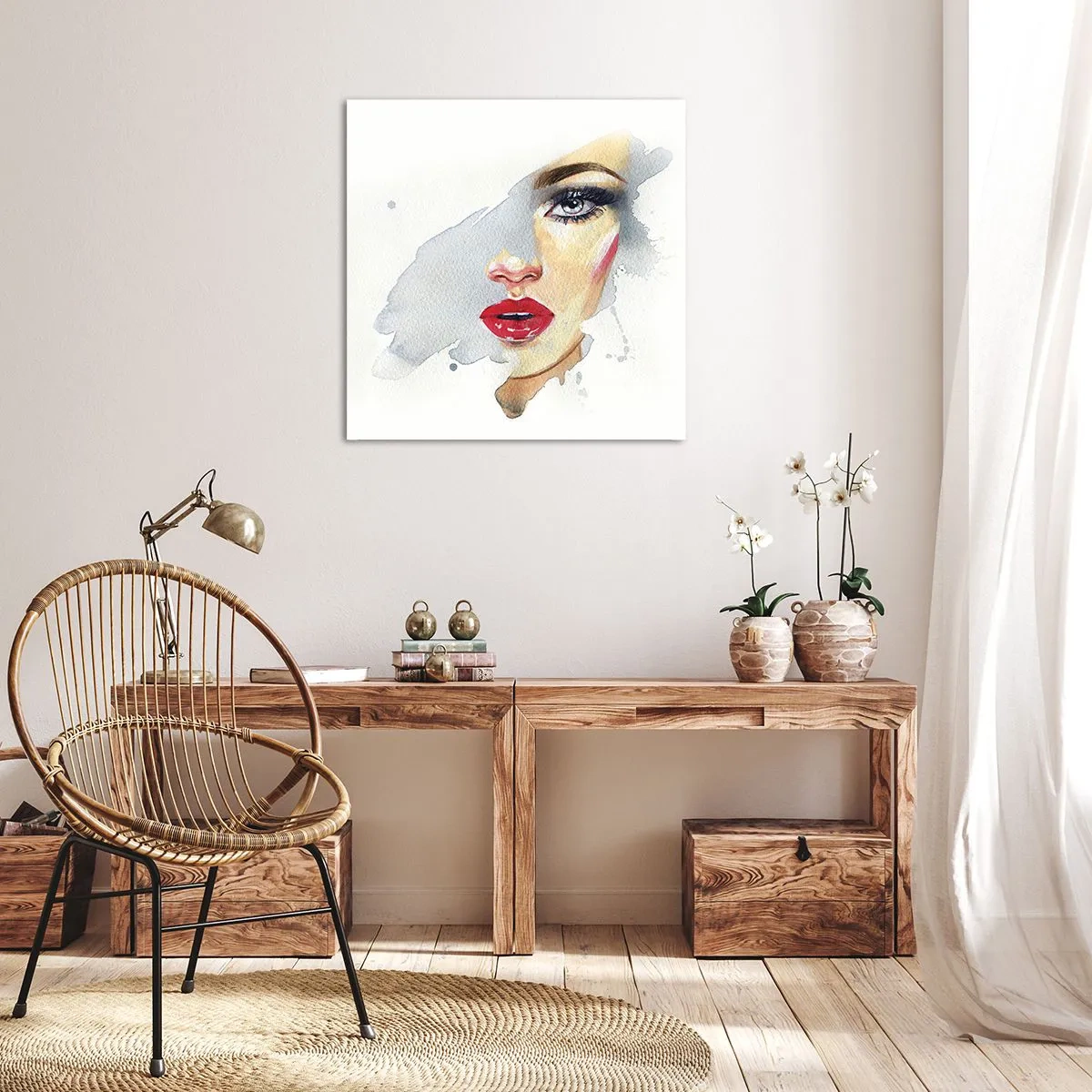 Tablou pe pânză - Reflecție într-o picătură de apă - 60x60 cm