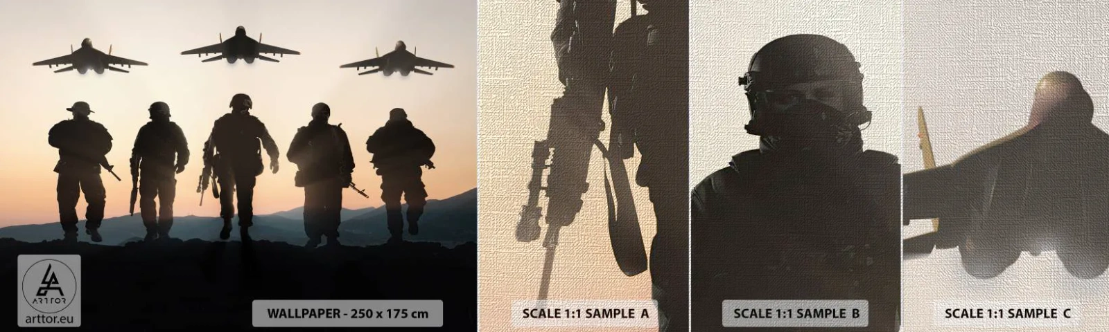 Mostră tapet Premium Canvas - Bun venit în lumea mea - Militar, Armată, Soldati - 100x30 cm