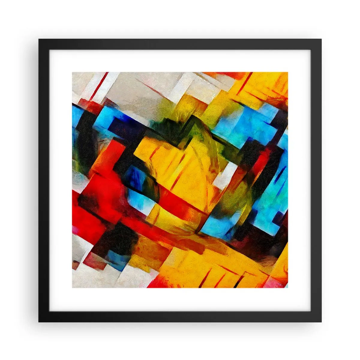 Poster în ramă neagră - Sandviș multicolor - 40x40 cm