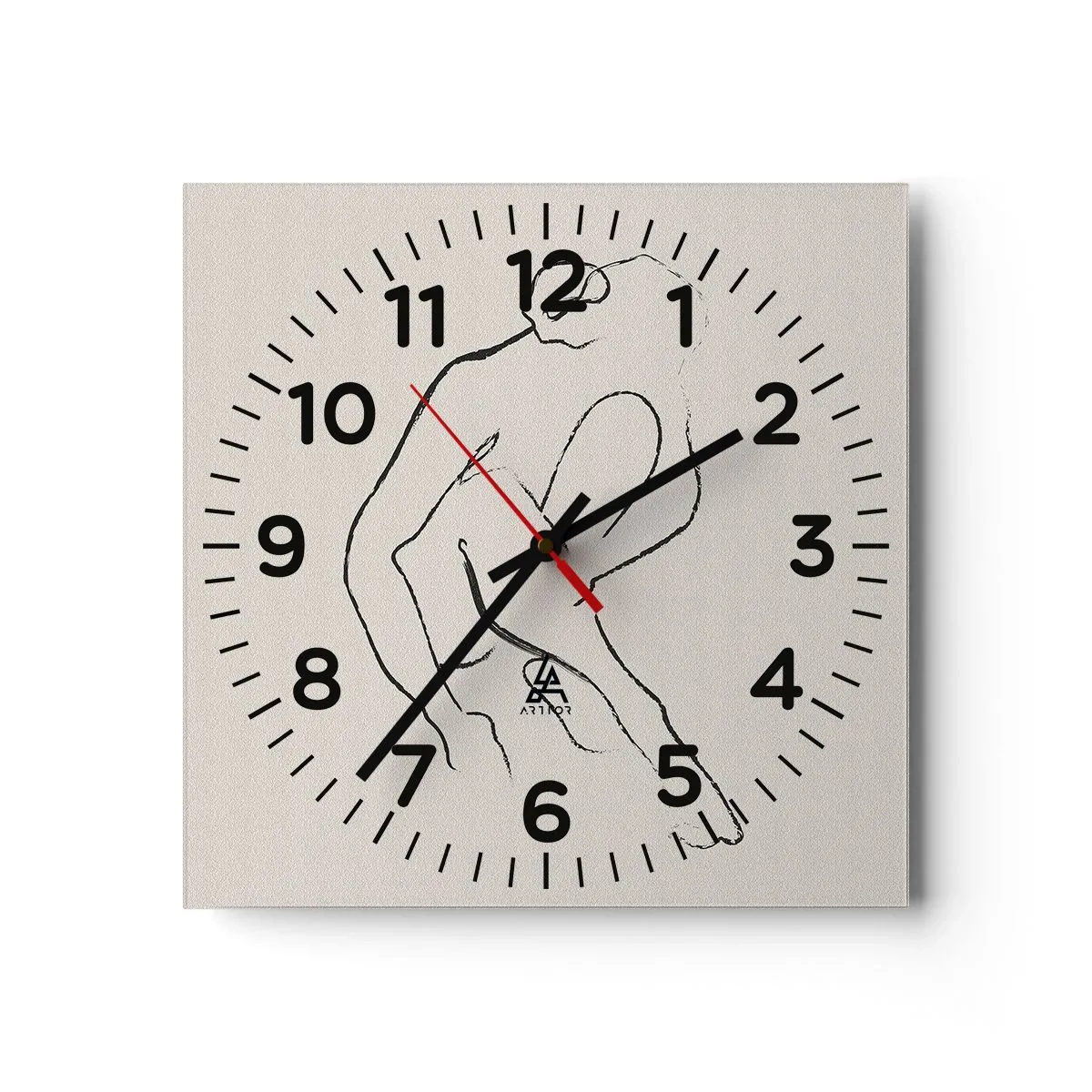 Ceas de perete - Ceas pe sticlă - Schiță intimă - 40x40 cm