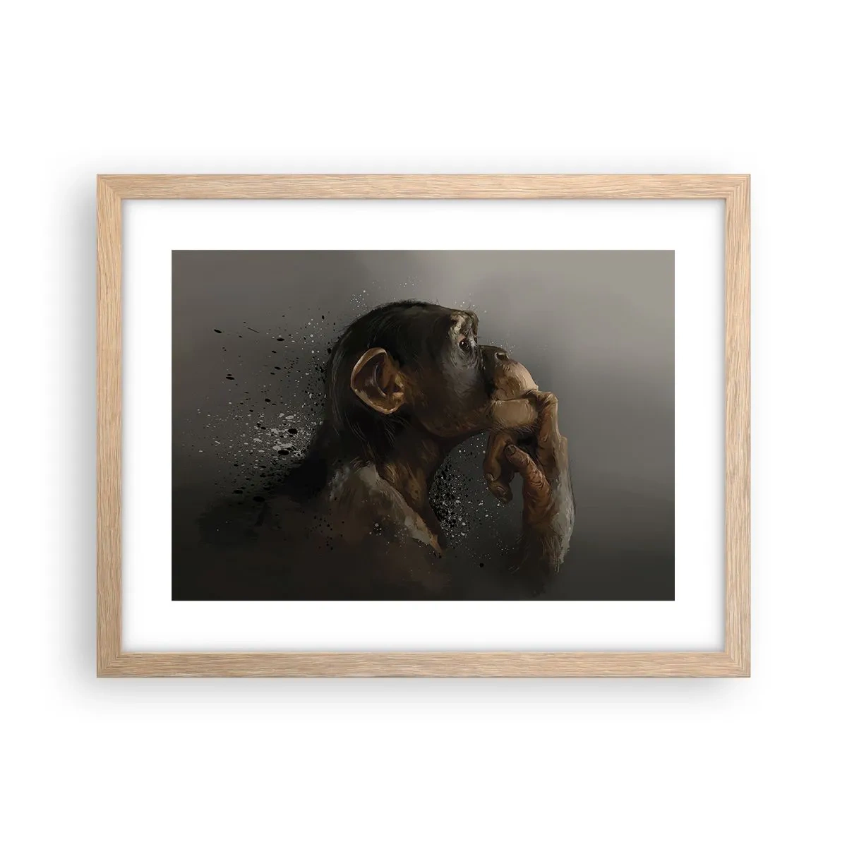 Poster în ramă de stejar deschis - Cu siguranță, gânditorul - 40x30 cm