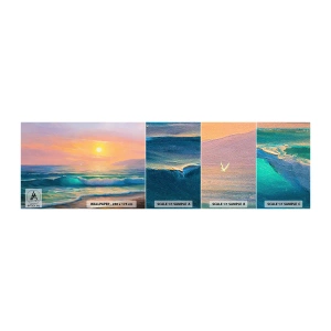 Mostră tapet autocolant Deluxe Sticker - Cântecul turcoaz al valurilor - Abstracția, Peisaj, Mare - 100x30 cm