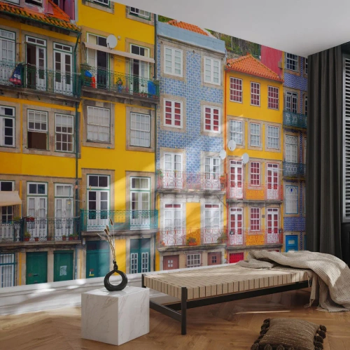 Tapet Standard Eco - Culorile orașului vechi - Oraș, Porto, Arhitectură - 300x210 cm