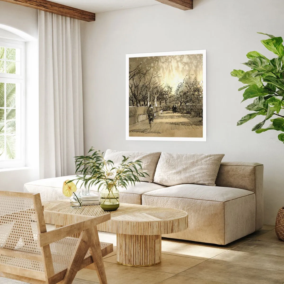 Poster - Un moment reținut cu pene - 60x60 cm