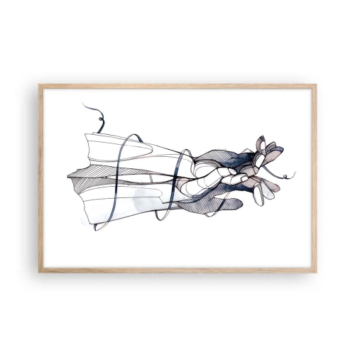 Poster în ramă de stejar deschis - Un studiu al atingerii - 91x61 cm