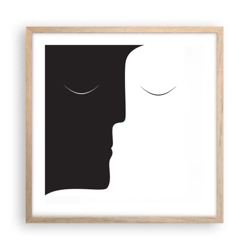 Poster în ramă de stejar deschis - Unitatea contrariilor - 50x50 cm