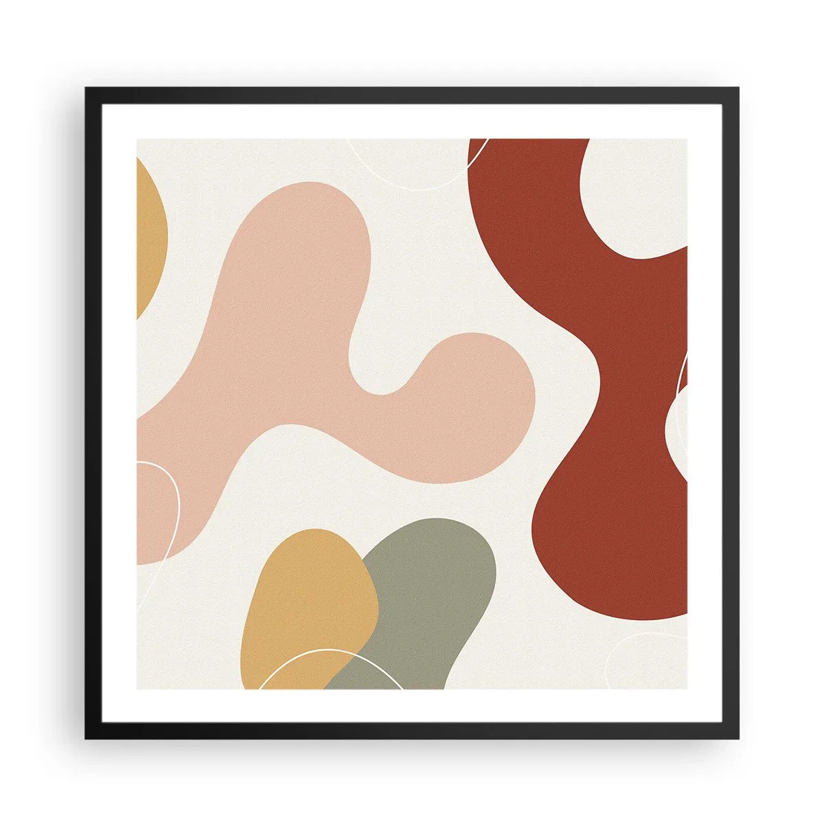 Poster în ramă neagră - Pete colorate? - 60x60 cm