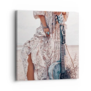 Tablou pe pânză - Hippie pe drum - 40x40 cm