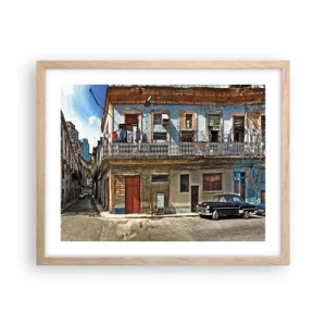 Poster în ramă de stejar deschis - Sentimente cubaneze - 50x40 cm