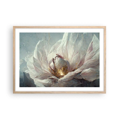 Poster în ramă de stejar deschis - Înflorește o dată la o sută de ani - 70x50 cm