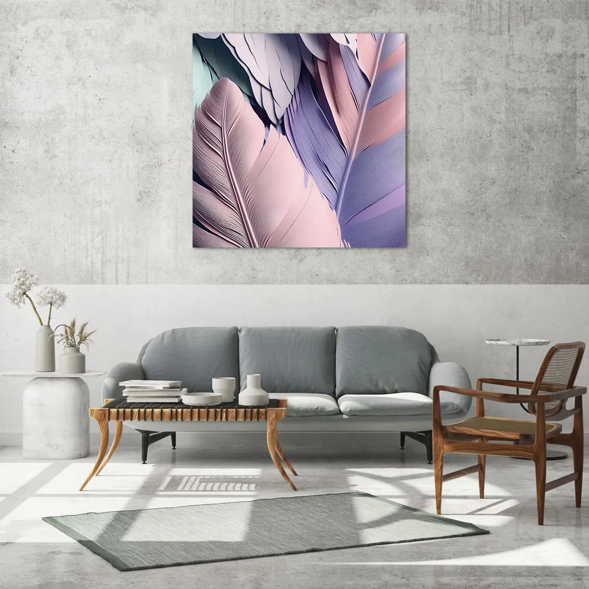 Tablou pe sticlă - Eleganța păsărilor - 50x50 cm