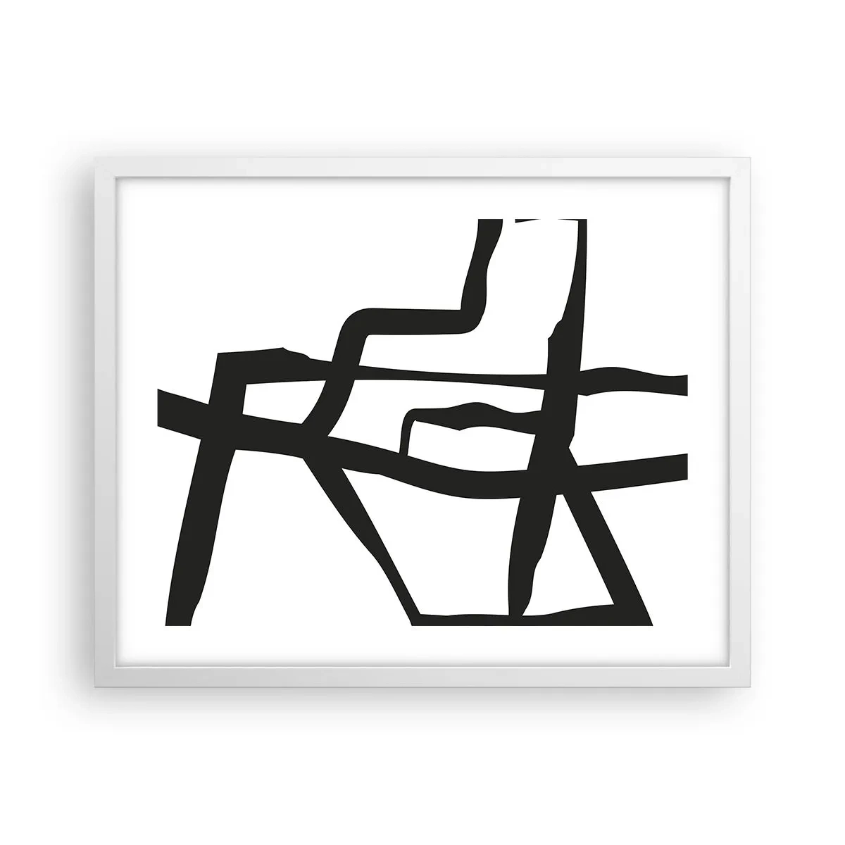 Poster în ramă albă - Construcție în alb și negru - 50x40 cm