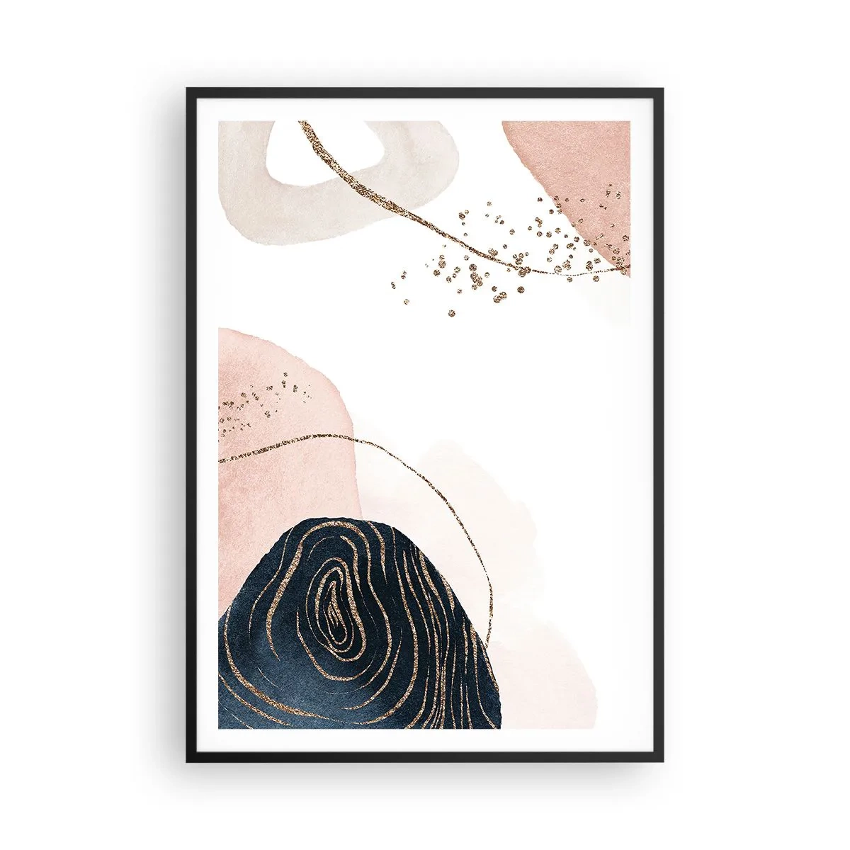 Poster în ramă neagră - Totul curge - 70x100 cm