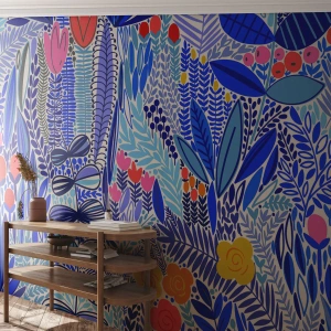 Tapet Premium Sand - Grădină havaiană - Flori, Frunze, luncă - 400x280 cm