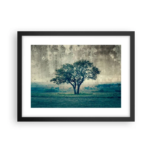 Poster în ramă neagră - Un măr pe o pajiște albastră? - 40x30 cm