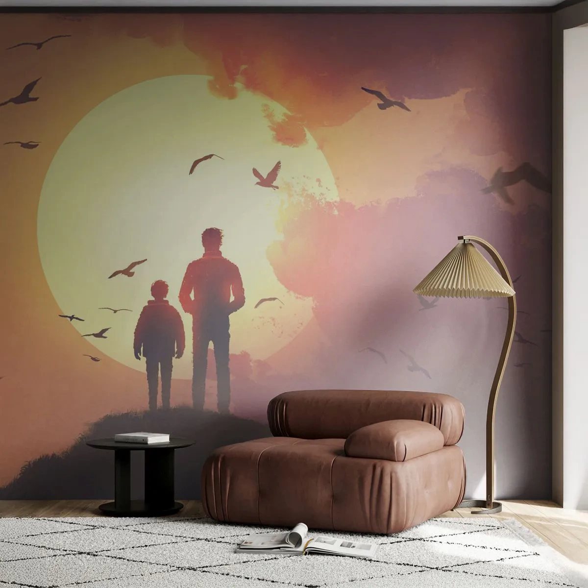 Tapet Standard Eco - Față în față cu soarele - Abstracția, Fantezie, Bucată - 350x256 cm