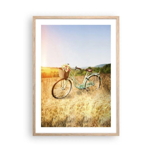 Poster în ramă de stejar deschis - Mă odihnesc aici un pic - 50x70 cm