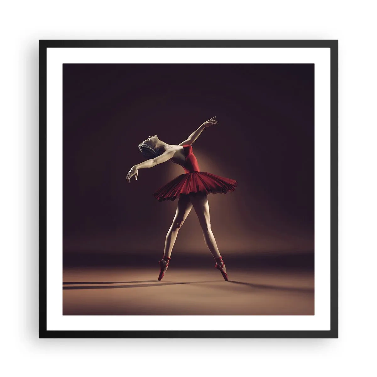 Poster în ramă neagră - Prima balerină - 60x60 cm