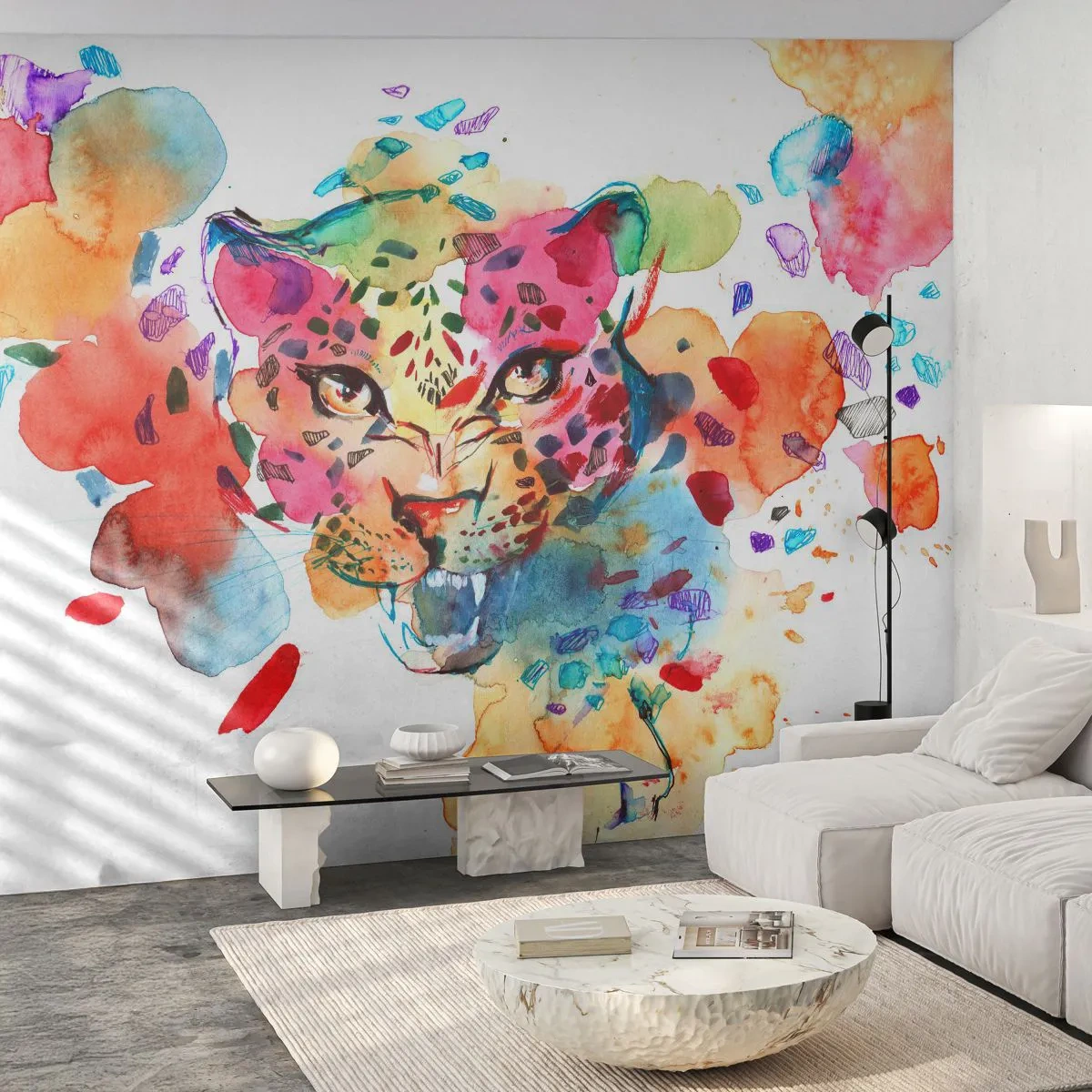 Tapet Autoadeziv Deluxe Sticker - Frumoasa și bestia - Panteră, Animale, Abstracția - 250x175 cm